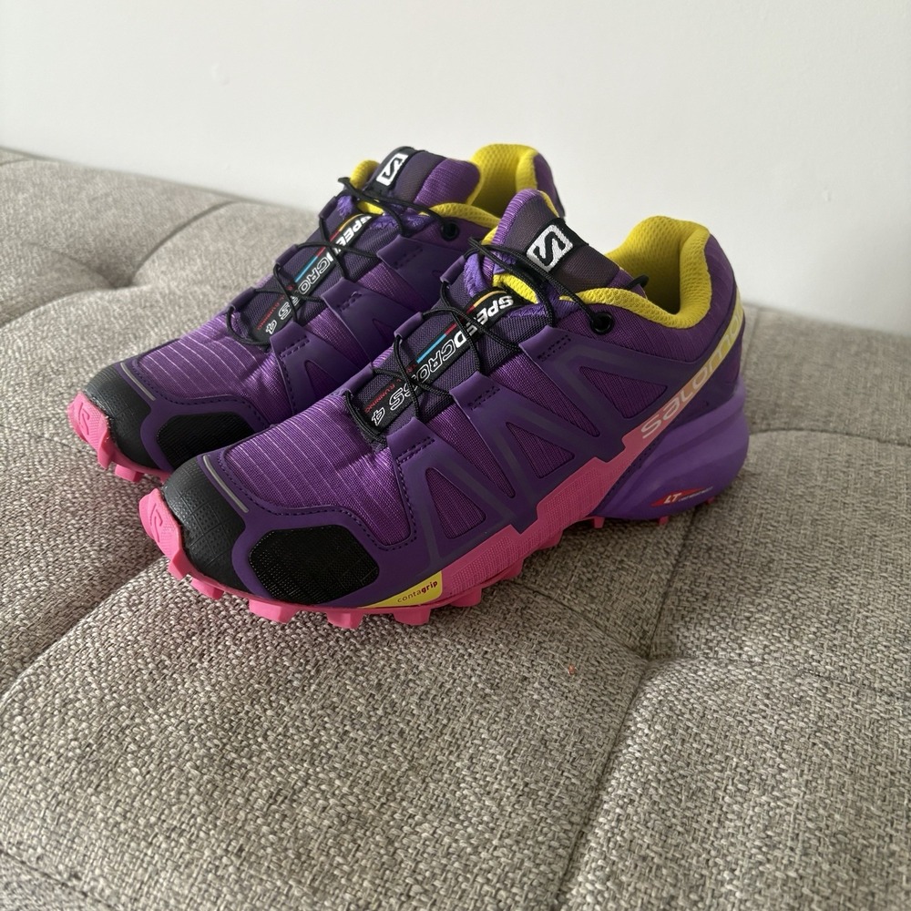Salomon Women's Purple Trail Running Shoes with Pink Accents